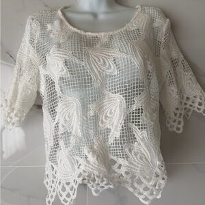 Elegant White Lace Women Top